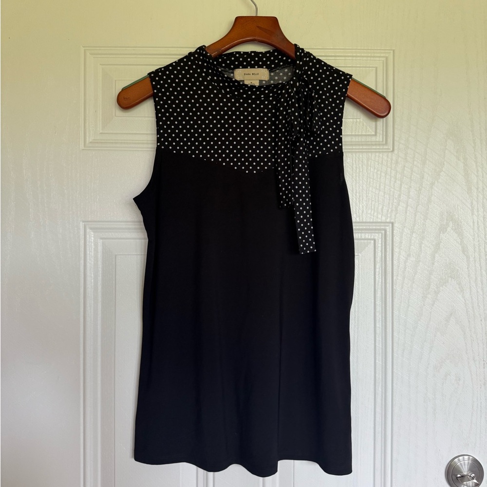 2 for $10; Diana Bell black white high neck sleeveless tank top  polka dot - S
